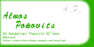 almos popovits business card